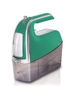 Hamilton Beach 6-Speed Electric Hand Mixer with Snap-On Case, Twisted Wire Beaters, Milkshake Rod, Dough Hooks, Whisk, Green (62623)