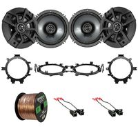 EnrockAutomotive 4X Kicker 43CSC654 600W 6.5" 2-Way Black Speakers, 4X Metra Speaker Wire Harness, 4X Speaker Mounting Brackets Adaptors, 16-Gauge 50 Foot Wire (Select 1995-2009 Vehicles)