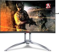 AOC Agon AG273QCX 27" Curved Gaming Monitor, 2K QHD, FreeSync 2 DisplayHDR 400, 144Hz, 1ms, Height Adjustable, DisplayPort/HDMI, VESA, 4-Yr Zero Dead Pixel Guarantee