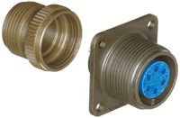 Amphenol Industrial 97-3100A-14S-6S Circular Connector Socket, Threaded Coupling, Solder Termination, Wall Receptacle, Solid Backshell, 14S-6 Insert Arrangement, 14S Shell Size, 6 Contacts