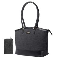 UtoteBag Laptop Tote Bag,Women 15.6 inch Laptop Shoulder Bag Lightweight Casual Nylon Briefcase for Computer Laptop Notebook Work Business (Black)