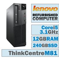 Lenovo ThinkCentre M81 SFF/Core i5-2400 Quad @ 3.1 GHz/12GB DDR3/NEW 240GB SSD/DVD-RW/WINDOWS 7 PRO 64 BIT