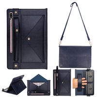Galaxy Tab S6 Flip Case, PU Leather Wallet Protective Cover w/ Card Slot Pocket/Pen Holder/Hand Strap/Buckle Closure Shoulder Bag Book Case for Samsung Galaxy Tab S6 10.5 SM-T860/T865/T867,Dark Blue