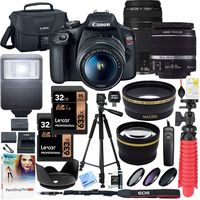 Canon T7 EOS Rebel DSLR Camera with EF-S 18-55mm f/3.5-5.6 is II and EF 75-300mm f/4-5.6 III Lens Dual Battery Complete Pro Level Accessory Bundle