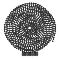 10 Foot Length Ball Chain, Number 6 Size, Black Coated, 10 Matching Connectors