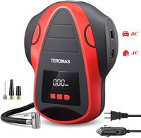 TEROMAS Tire Inflator Air Compressor, Portable DC/AC Air Pump for Car Tires 12V DC and Other Inflatables at Home 110V AC, Digital Electric Tire Pump with Pressure Gauge