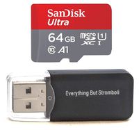 SanDisk 64GB Ultra Micro SDXC Memory Card Bundle Works with Samsung Galaxy A6, A6+, A8, A8 Star Phone UHS-I Class 10 (SDSQUAR-064G-GN6MN) Plus Everything But Stromboli (TM) Card Reader