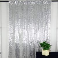 HeMiaor 2FT x 7FT Sequin Photography Backdrop Curtain for Party Decoration, Silver