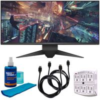 Dell Alienware LED UltraWide HD GSync Monitor (Silver) Bundle with 2X 6ft HDMI Cable, Screen Cleaner (Large Bottle) and 6-Outlet Surge Adapter with Night Light