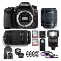 Canon EOS 80D DSLR Camera (Body Only) with Canon EF-S 75-300mm Lens Combo Kit International Model