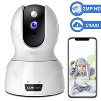 Security Camera 1536P Pet Camera - KAMTRON WiFi Wireless Home Camera Full HD 3MP IP Video Surveillance System with IR Night Vision, Motion Detection and Two-Way Audio - Cloud Storage, White