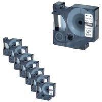 NineLeaf 8 Pack Black on White Industrial Permanent Polyester Label Tape Compatible for Dymo 18483 Rhino 4200 5000 5200 6000 Label Maker (1/2"x18ft)