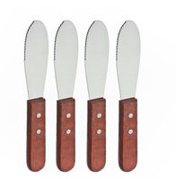Great Credentials Wide Stainless Steel Spreader Kitchen Knives for Sandwiches Butter Cheese set of 4