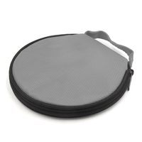 uxcell Gray Zipper Closure Round CD Discs Holder Bag Storage Carry Case Wallet for Car
