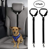 BWOGUE 2 Packs Dog Cat Safety Seat Belt Strap Car Headrest Restraint Adjustable Nylon Fabric Dog Restraints Vehicle Seatbelts Harness