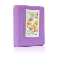 Alohallo 64 Pockets Mini Photo Album fit to Fujifilm Instax Mini 7s 8 8+ 9 25 26 50s 70 90 Instant Camera & Name Card with 40 Psc Stickers - Purple