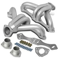 For Chevy Small Block V8 4-1 Design 2pcs Silver Coated Steel Exhaust Header Kit