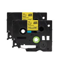 Label Tape Compatible for Brother P-Touch TZE-631 Extra-Strength Adhesive Laminated Labeling Tapes, Black on Yellow,1/2inch x 26.2 Feet,2 Pack