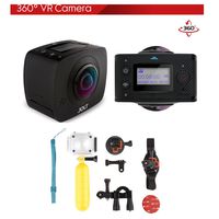 GIGABYTE JOLT Duo 360 Spherical VR WiFi Action Camera with Waterproof Case Kit