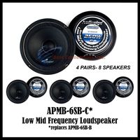 (8) AUDIOPIPE APMB-6SB-C SEALED BACK 6.5" 6" FULL RANGE FULL CASE LOUDSPEAKER