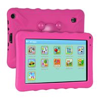 XGODY 9 Inch Kids Tablets Android Tablet Quad Core 1GB RAM 16GB ROM with WiFi IPS HD Display Dual Camera Shockproof Silicon Case for Kids（Pink）