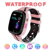 Kids Smart Watch with GPS Tracker - IP67 Waterproof Smart Watches with 1.4'' HD Touch Screen SOS Anti - Lost LBS Tracker Camera Flashlight Alarm Clock Voice Chat for Girls Boys Birthday Gifts (pink)