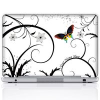 Meffort Inc Personalized Laptop Notebook Notebook Skin Sticker Cover Art Decal, Customize Your Name (17 Inch, Butterfly Swirl)