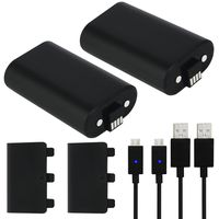 Xbox One Controller Rechargeable Battery Pack, 2pcs 1200mAh Xbox One X/Xbox One S/Xbox One Eliet Wireless Controller Ni-MH Batteries with Charger Cable & Cover