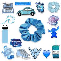 Succiza-Stickers for Water Bottles and Hair Scrunchies 1Velvet. Cute,Waterproof, Aesthetic,Trendy Stickers for TeenGirls, Perfect for Waterbottle,Laptop,Phone, Travel Extra Durable 100% Vinyl (Blue)