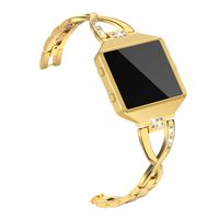 Wearlizer Replacement Metal Bands for Fitbit Blaze Band for Women with Frame Large Small Accessories Silver Rose Gold Black (Gold)
