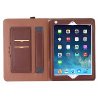 TechCode 10.5'' iPad Pro Cover, Premium PU Leather Case Tablet Smart Stand Case Slim Fit Cover with Card Slot and Hand Strap for iPad Pro 10.5 inch 2017(Dark Brown)