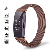 TOMALL Metal Bands Compatible for Fitbit Inspire and Fitbit Inspire HR,Stainless Steel Metal Wristband for Women Men (Small, Coffee)