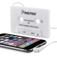Insten Car Audio Cassette Adapter for H Samsung Galaxy S6/Galaxy S9/S9+ Plus/s6 Edge Samsung Galaxy Note 4/Apple iPhone 6 Plus (5.5) Samsung Galaxy SIV/S4 i9500,White
