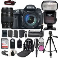 Canon EOS 7D Mark II Digital SLR Camera Bundle with Canon EF-S 18-135mm f/3.5-5.6 IS STM Lens, Tamron Zoom Telephoto AF 70-300mm f/4-5.6 Di LD Macro Autofocus Professional Accessory Bundle (16 items)