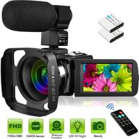 Welcam Video Camera with Microphone Vlogging Camera Digital Camcorder FHD 1080P 36MP/30FPS, IR Night Vision, 16X Digital Zoom, 3.0" IPS Touch Screen Digital Camera Webcam for Video Chat YouTube Camera