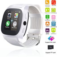 Smart Watch Bluetooth Unlocked Wristwatch Cell Phone With Camera SIM TF Card Slot Sport Fitness Tracker Sweatproof for Men Women Boys Girls for Android Smartphones Samsung Motorola LG HTC (White)