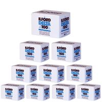 10 Pack of Ilford 1780624 Delta 100 Professional Black-and-White Film, ISO 100, 35mm 36-Exposure
