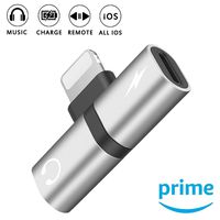 Headphone Adapter for iPhone X/XS/XS max/XR/8/8 Plus/7/7 Plus Jack Earphone Adapter Splitter Connector Headset Dongle Convertor,2 in 1 Accessories,for iPhone 11 Adapter,Fast Car Adapter