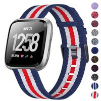 XIMU Bands Compatible with Fitbit Versa/Versa 2 / Versa Lite, Soft Woven Fabric Replacement Band Quick Release Canvas Strap Wristbands Accessories Women Men for Versa Smart Watch