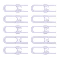 CUTESAFETY Sliding Cabinet Locks - Baby Proofing Cabinets with Adjustable Child Safety Lock - Childproof Latches for Knobs,Handles on Kitchen Doors,Storage Door,Cupboard,Closet,Dresser (White, 10)