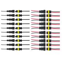 HIFROM 10 Kit (1 Pin + 2 Pin) Car Male & Female Waterproof Electrical Connectors Plug Socket Kit With 10cm Wire AWG Gauge Marine