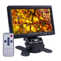 Smraza 7 Inch HD Monitor 7" Mini Small TFT LCD Display Screen 1024x600 with HDMI VGA Input, DVD VCR Car and Remote HDMI Cable for Computer Laptop Raspberry Pi 3 Model B+ 3B 2B B+ A+