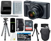 Canon PowerShot SX740 HS Digital Camera (Black) with 20MP, 4K HD Video, 40x Optical + 40x Digital Zoom, Wi-Fi, Bluetooth and 3.0" Tilt LCD + 32GB Card + Reader + Case + Tripod + Accessories Bundle