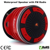 Waterproof Bluetooth Speaker & Shower Radio (Red & Black)