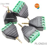 CablesOnline 5-Pack 2.5mm Stereo TRRS Male Plug to AV 4-Screw Terminal Block Balun Connectors, PL-CN23-5