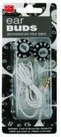 DCI 21565 Volume Knob Earbuds - Wired Headsets - Retail Packaging - Black/White