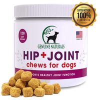 Genuine Naturals Glucosamine Chondroitin, MSM, Organic Turmeric Soft Chews, Hip and Joint Supplement for Dogs, Supports Healthy Joint Function and Helps with Pain Relief, 120-Count