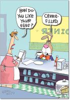 7285 'Creme Filled Eggs' - Funny Easter Greeting Card with 5" x 7" Envelope by NobleWorks