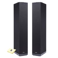 Definitive Technology BP6B Floor Speaker Tower Loudspeaker (Pair) with Full-Range Bipolar (Front and Rear) Speaker Technology Home Speakers Bundle with Zorro Sounds Speaker Cloth - Piano Gloss Black