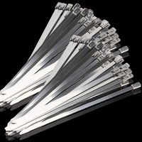 Kingrol 200pcs Stainless Steel Self-Locking Cable Zip Ties, 11.8 Inch